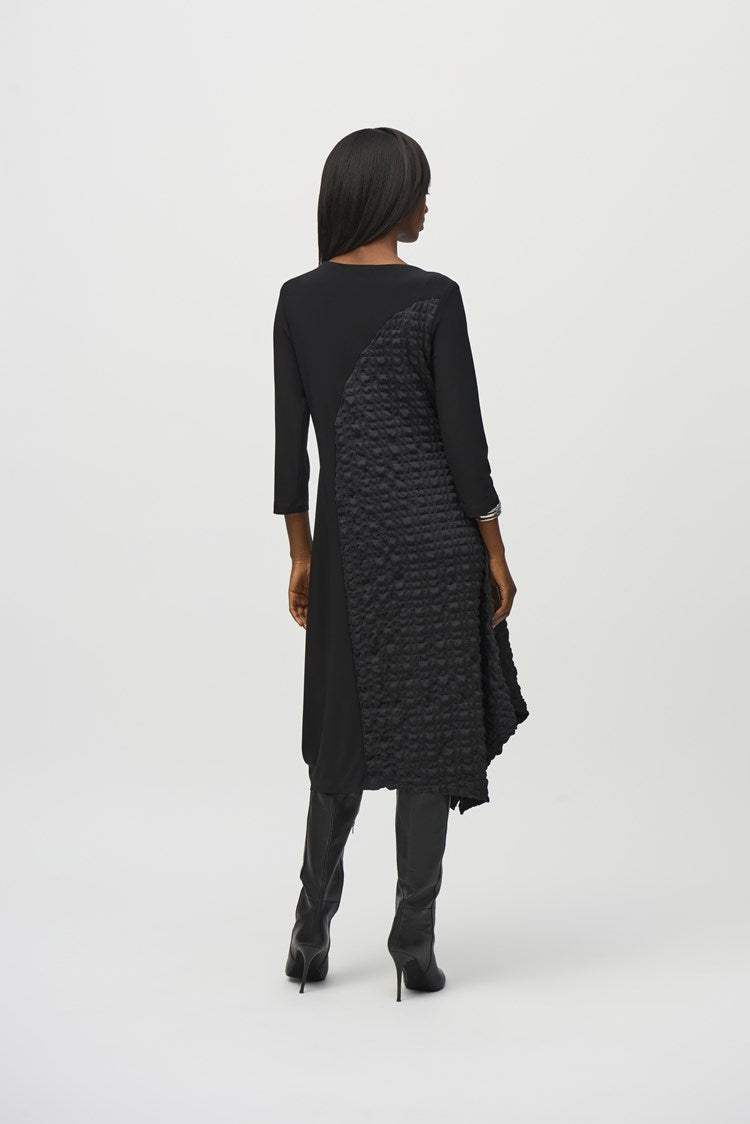 Knit And Jacquard Dress - Black