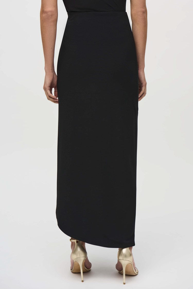 Asymmetrical Pullon Skirt - Black