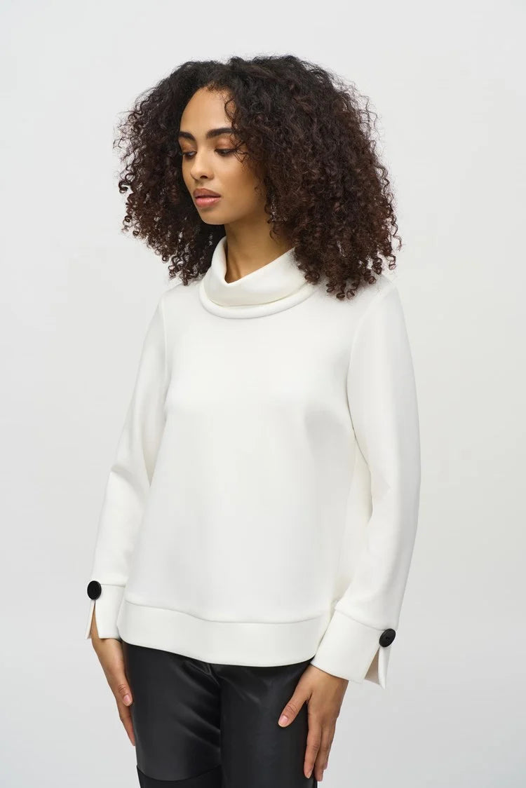 Scuba Jersey Boxy Top - Off White