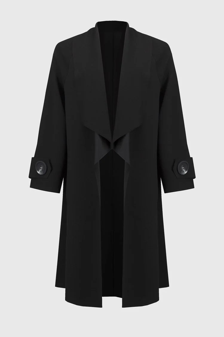 Scuba Shawl Collar Coat - Black