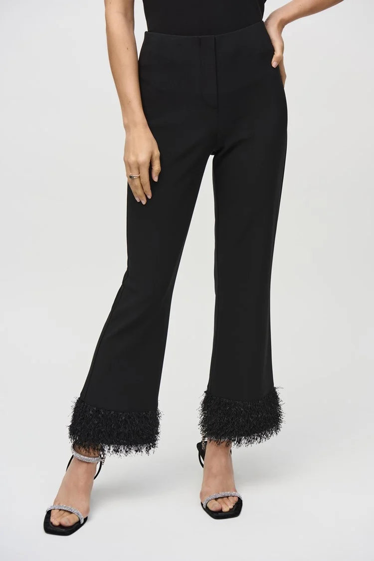 Novelty Flared Trousers - Black