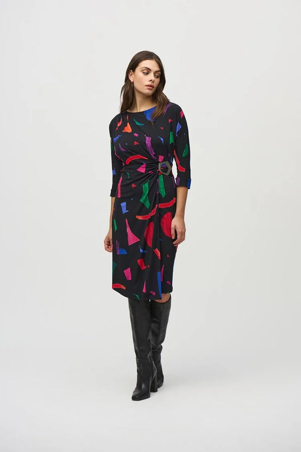 Abstract Prt Sheath Dress - Black/multi