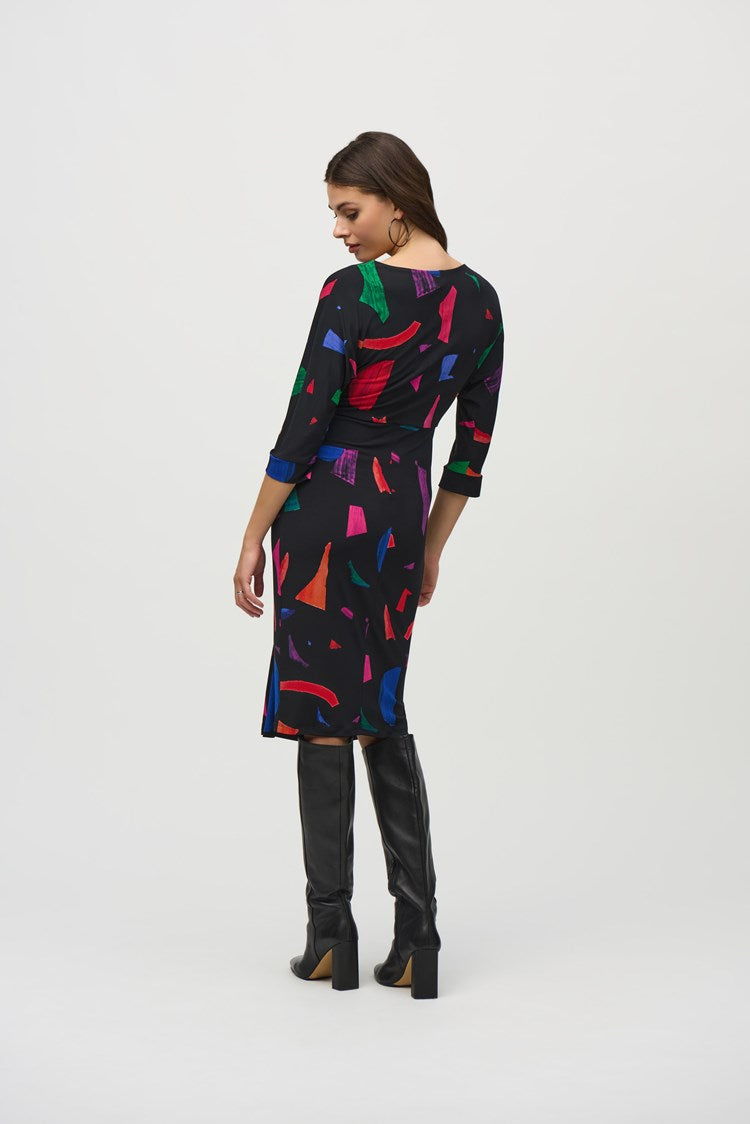 Abstract Prt Sheath Dress - Black/multi