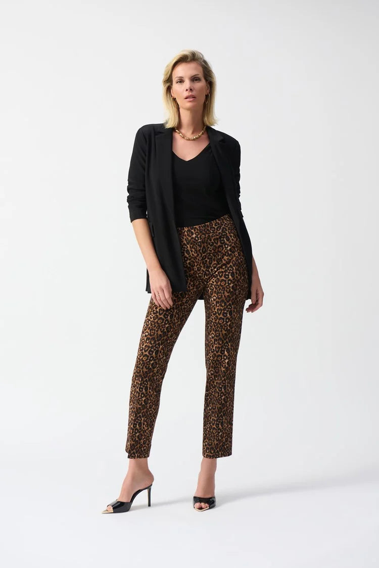 Animal Print Trousers - Beige/black