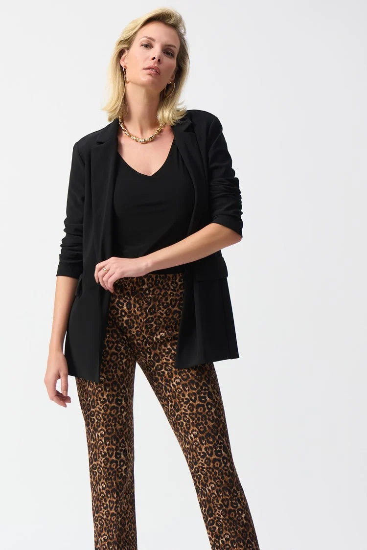 Animal Print Trousers - Beige/black