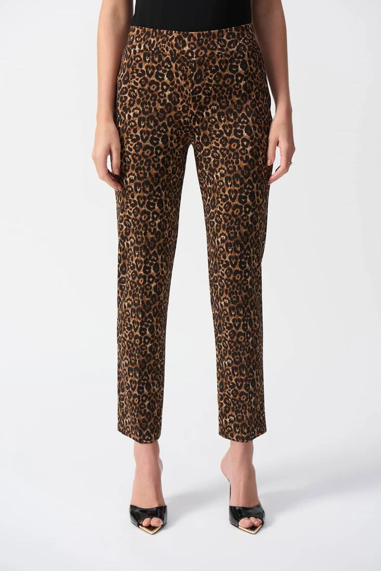 Animal Print Trousers - Beige/black