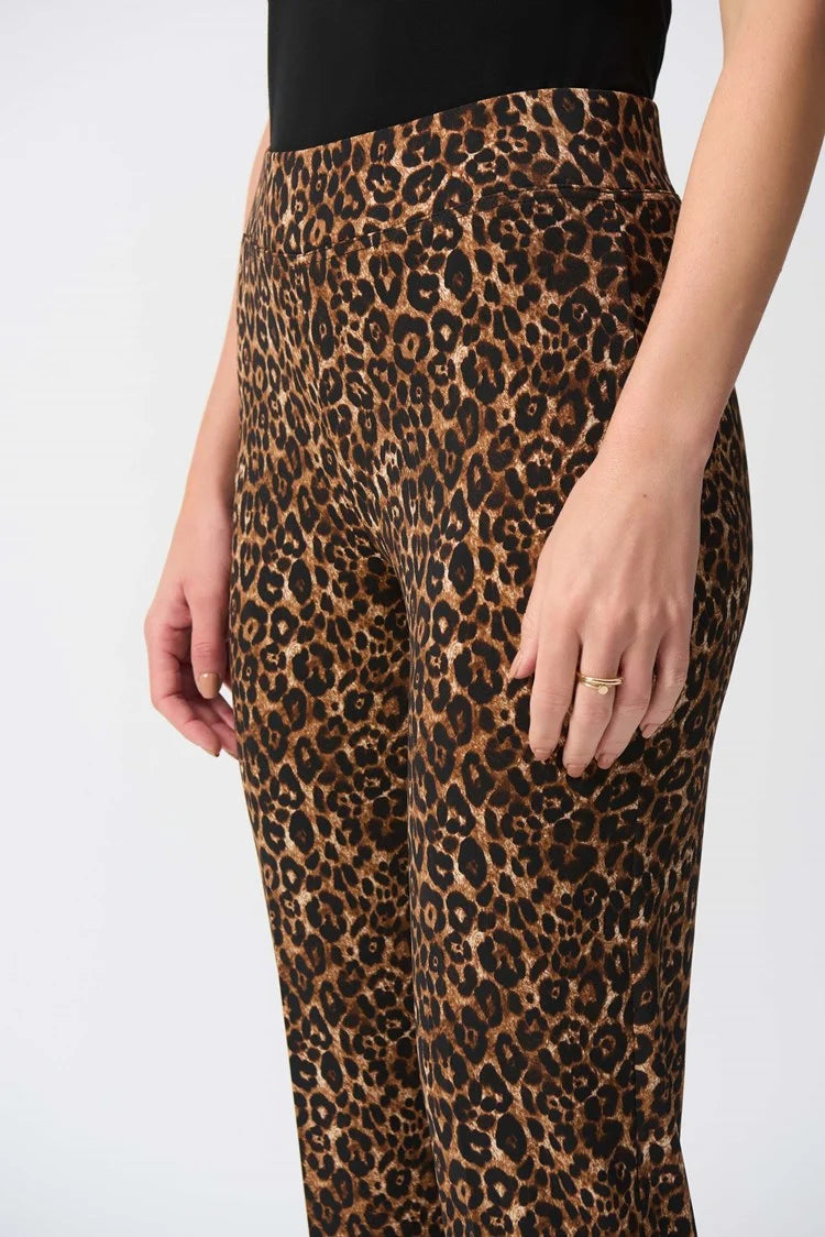 Animal Print Trousers - Beige/black