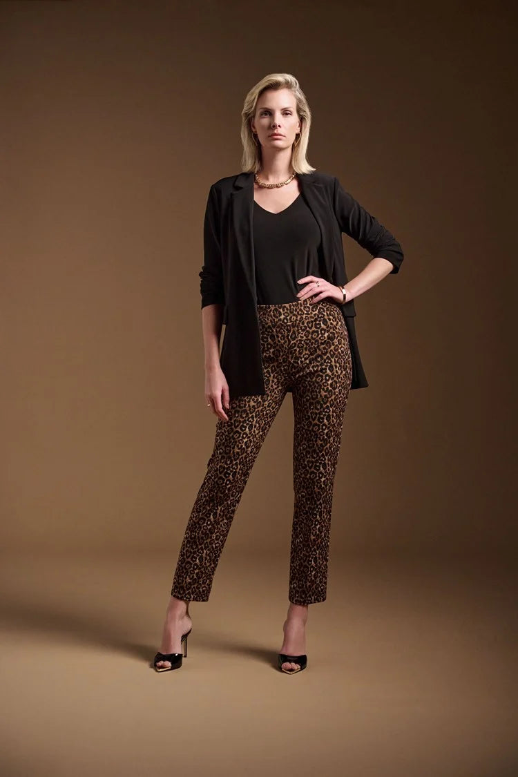 Animal Print Trousers - Beige/black