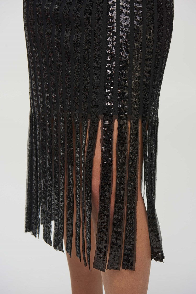 Sequined Midi Dress - Black