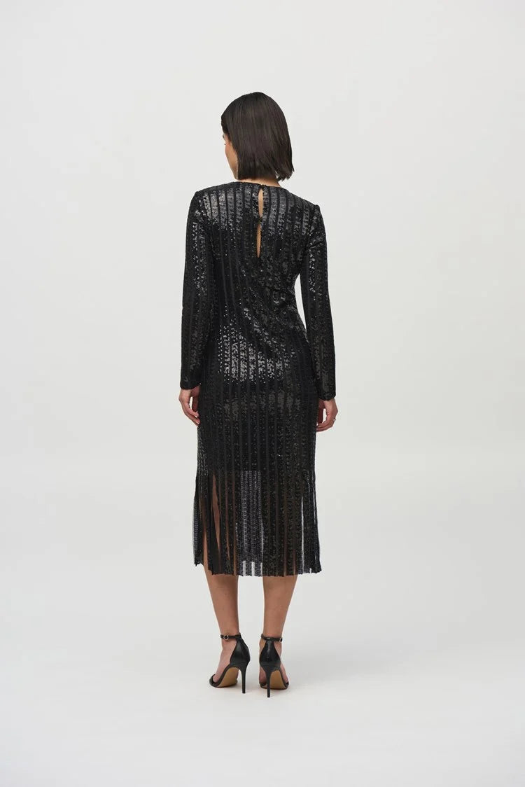 Sequined Midi Dress - Black