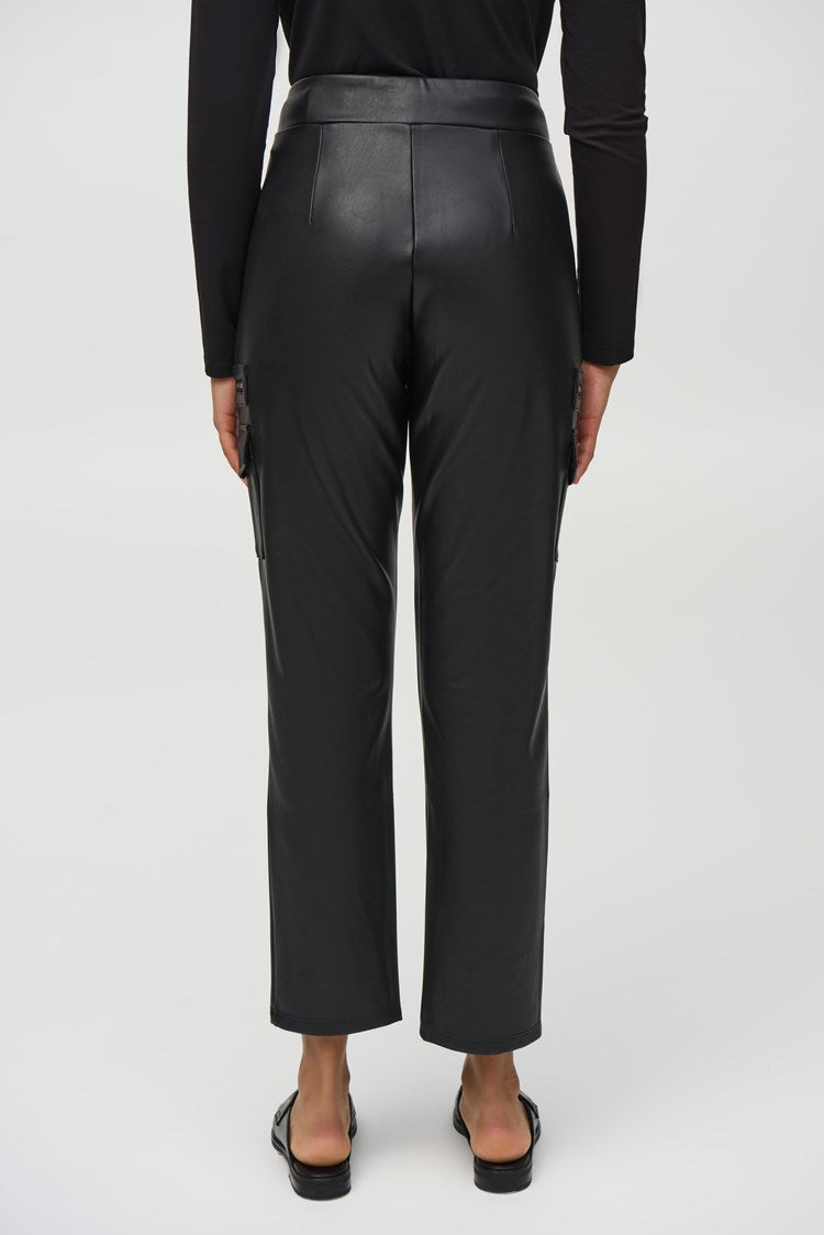 Leatherette Slim Trousers - Black