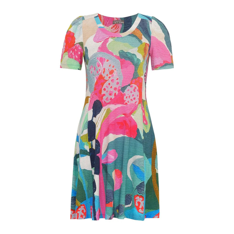 Abstract Print Mini Dress - Multi