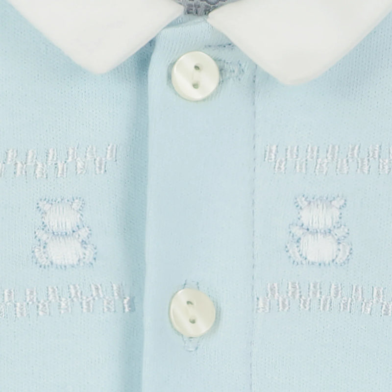 All In One Teddy Emb - Pale Blue