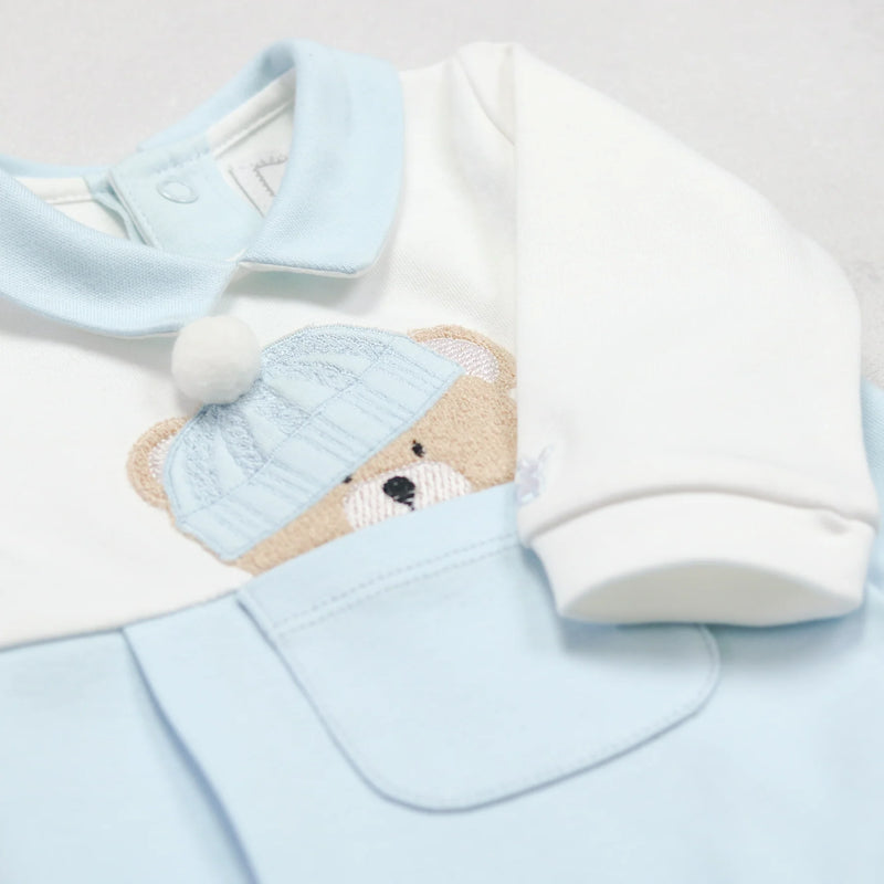 All In One Bear Applique - Pale Blue