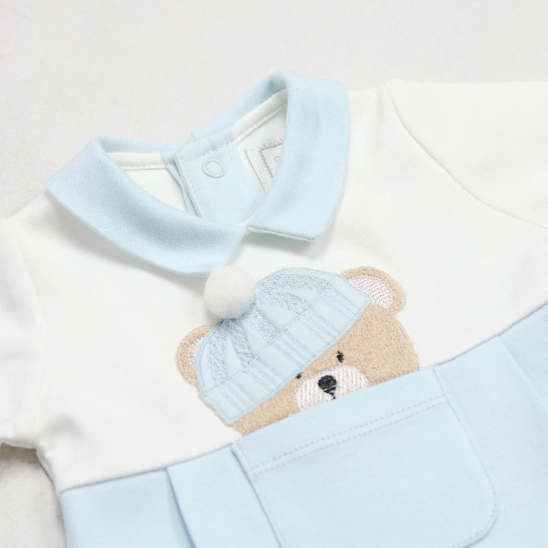 All In One Bear Applique - Pale Blue