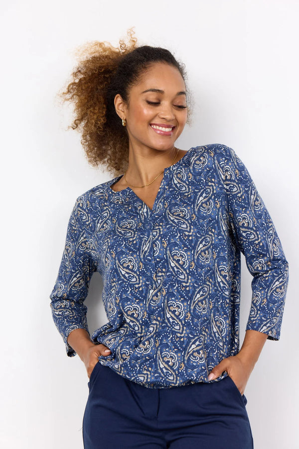 FELICITY AOP 476 T-SHIRT - Blue Iris Combi