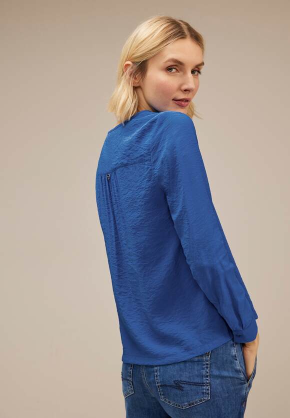 Solid Splitneck Blouse - Gentle Blue