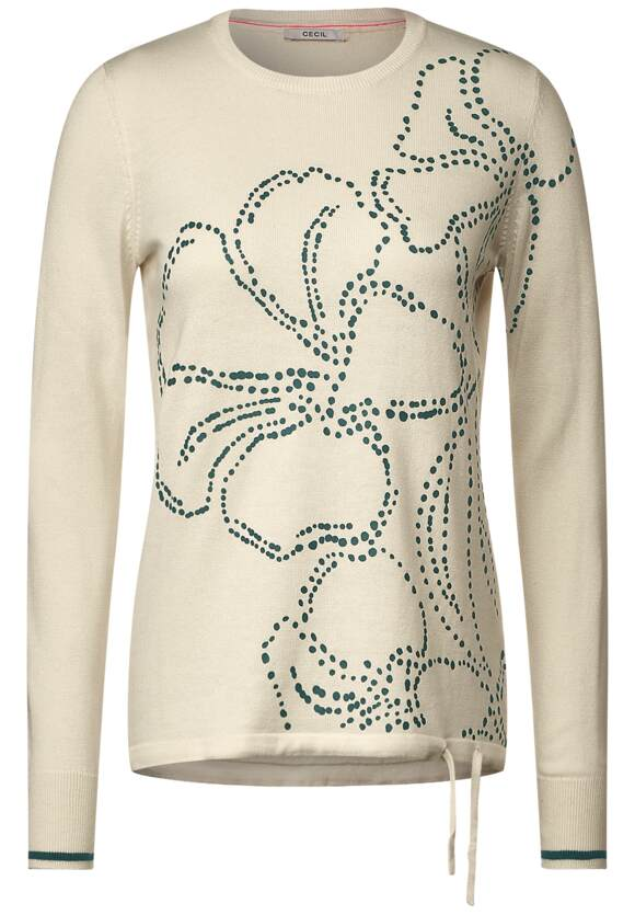 Flower Print Jumper - Raw Sand Beige