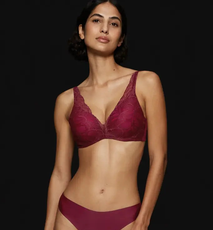 Body Make-Up Illusion Lace Bra - Woodrose