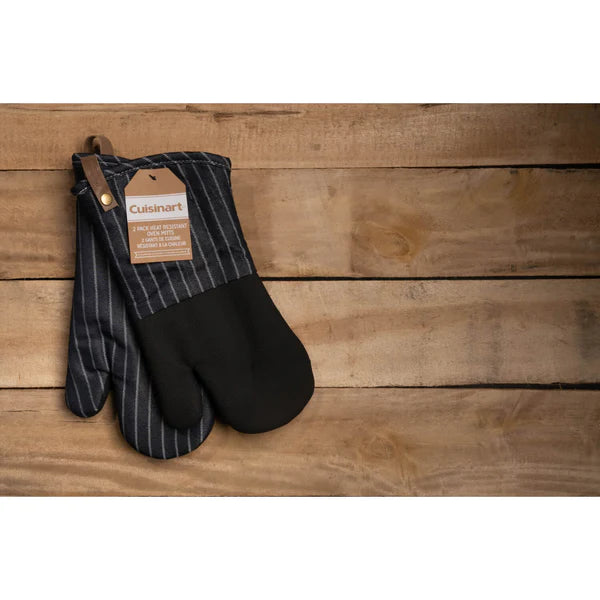 Neoprene Oven Mitt 2pk - Denim Pin Stripe