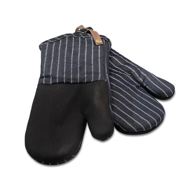 Neoprene Oven Mitt 2pk - Denim Pin Stripe