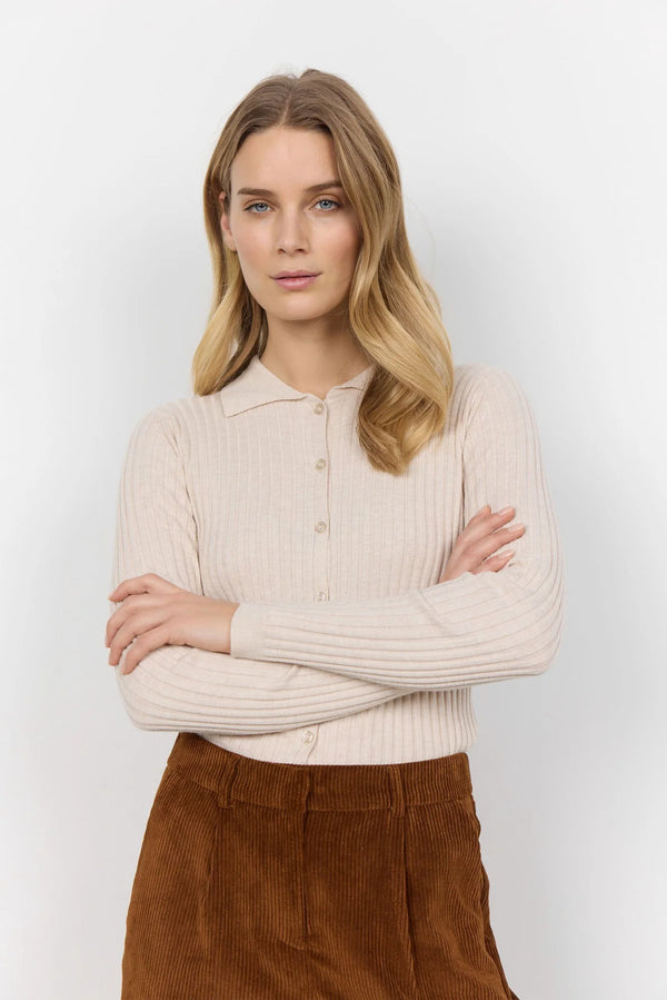 FETIMA 2 CARDIGAN - Cream Melange