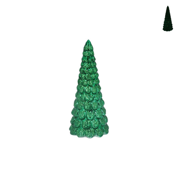 Green Glass LED Tree Small