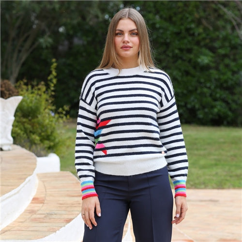 Darel Jumper - Navy Stripe