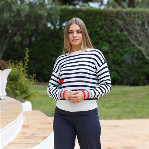 Darel Jumper - Navy Stripe