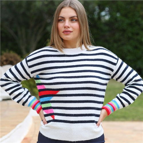 Darel Jumper - Navy Stripe