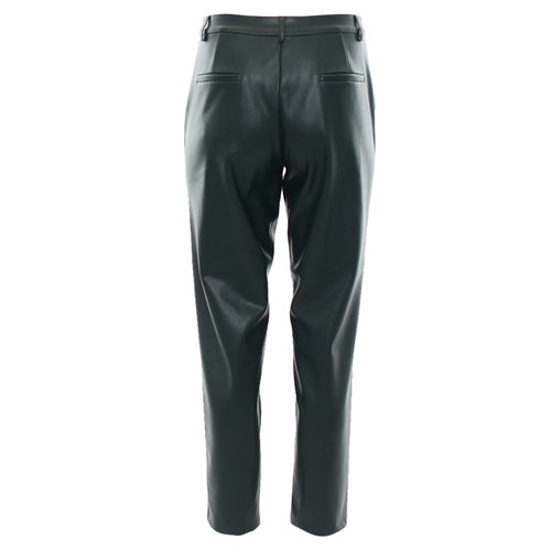 Lina Faux Leather Trouser - Dark Green