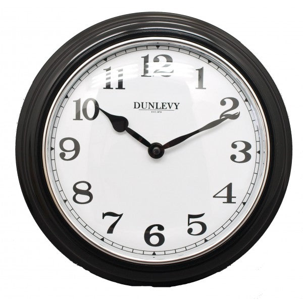 Deep 10" Plastic Wall Clock - Black