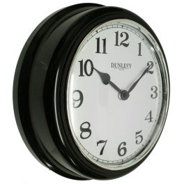 Deep 10" Plastic Wall Clock - Black