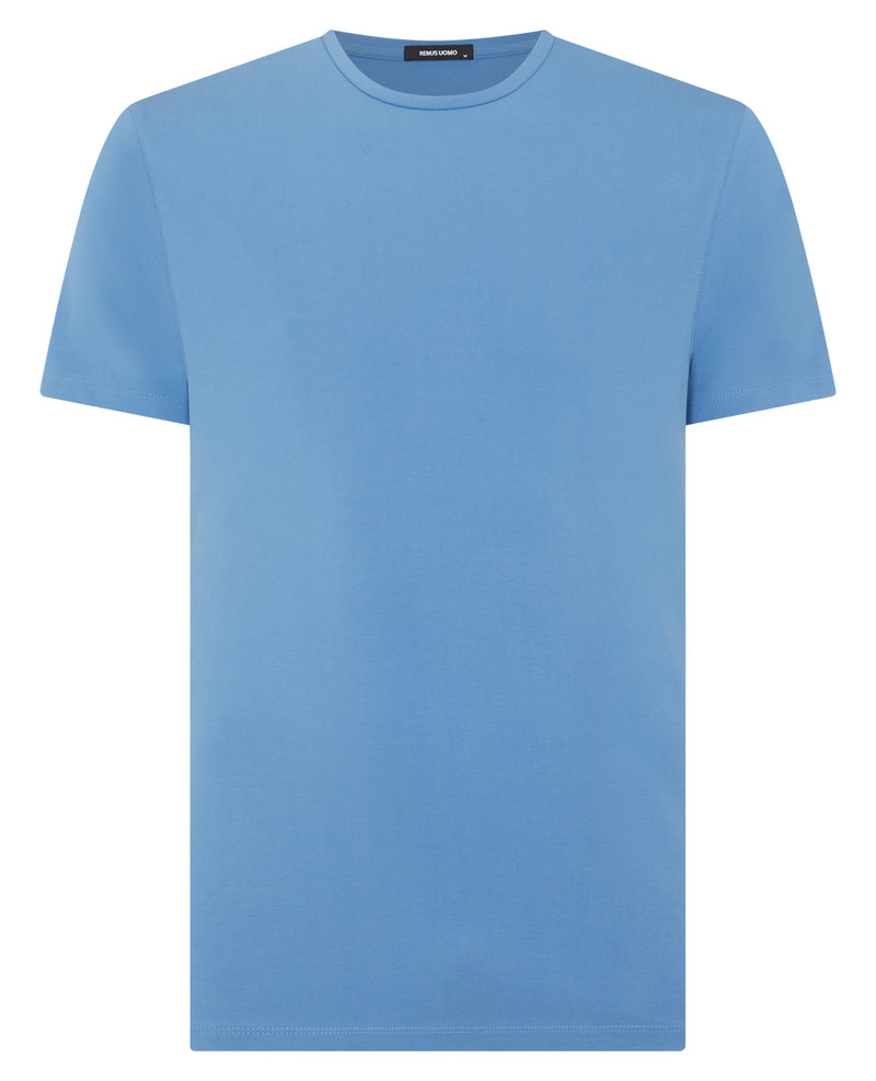 Plain Branded T-Shirt - Riviera Blue