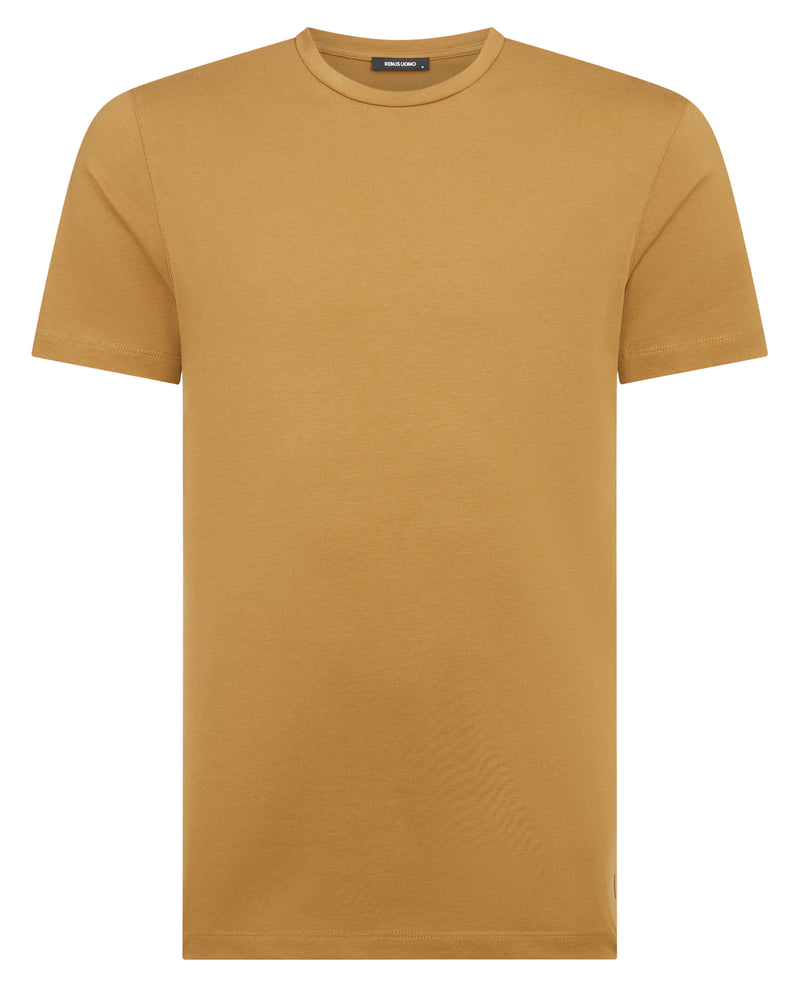 Plain Branded T-Shirt - Ochre