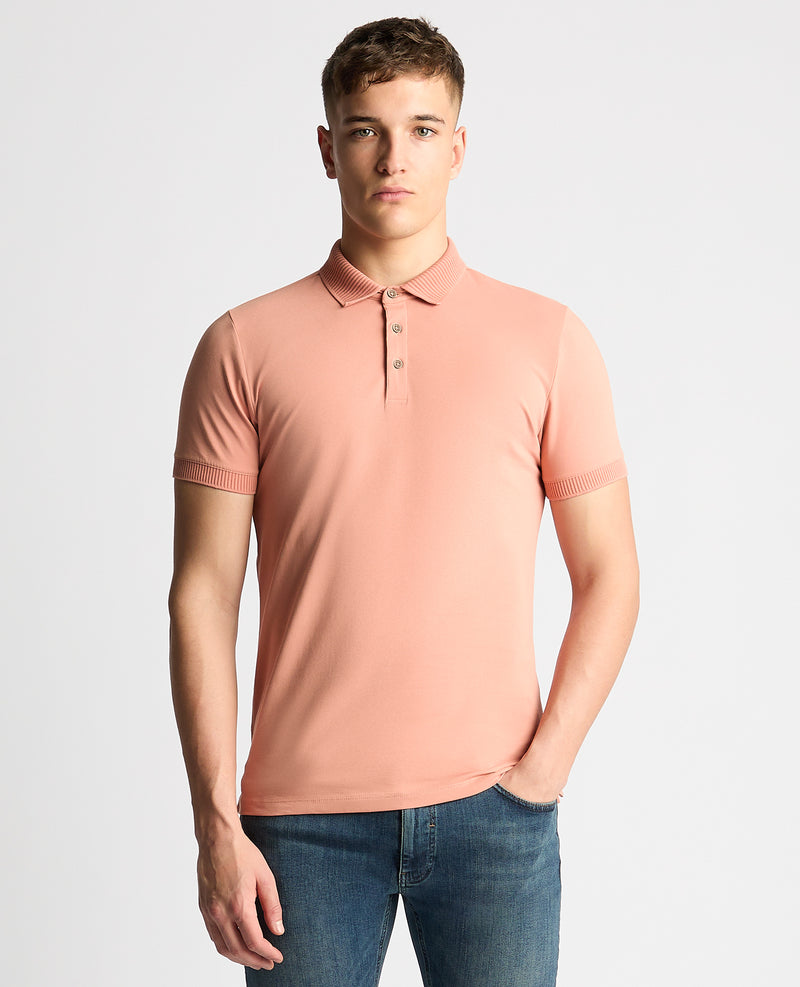 Short Sleeve Polo - Mid Pink