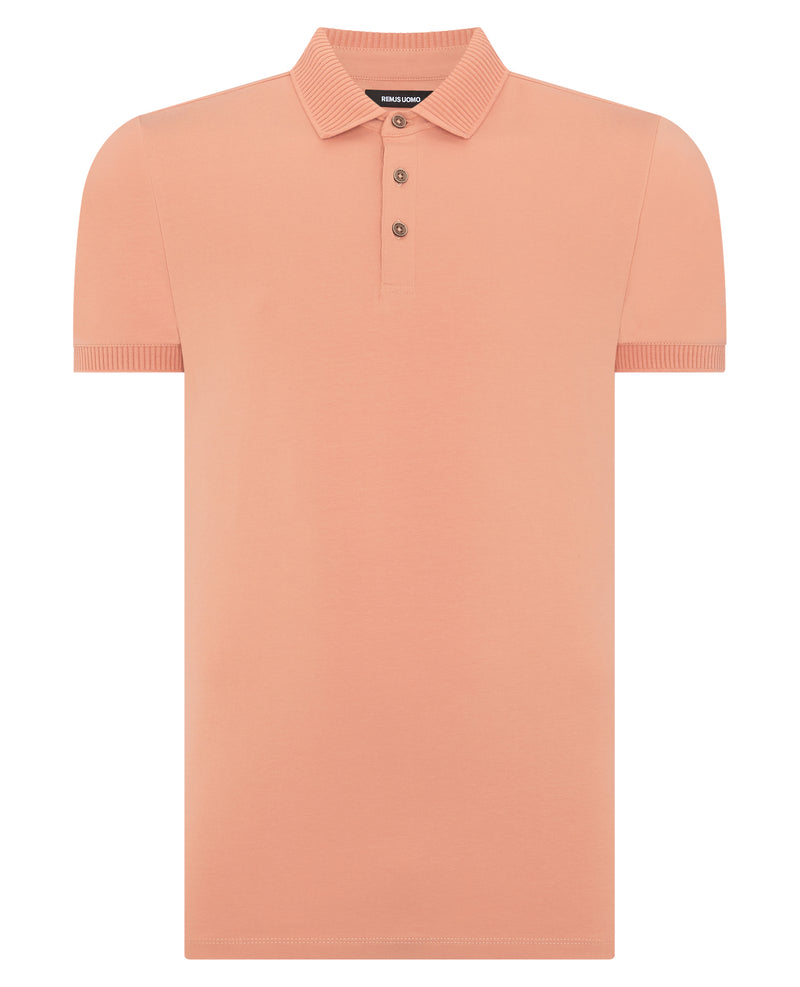 Short Sleeve Polo - Mid Pink