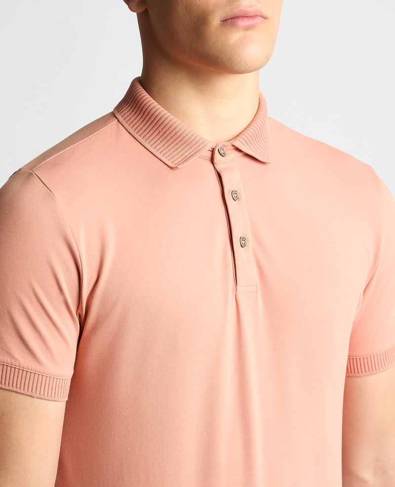 Short Sleeve Polo - Mid Pink