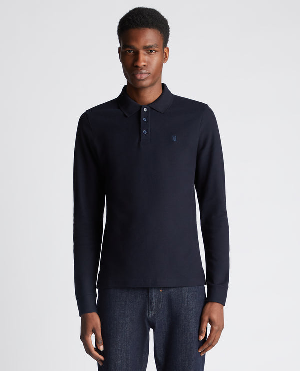 Long Sleeve Polo Shirt - Navy1