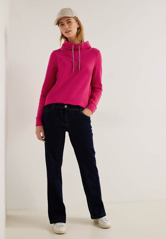 Print Collar Sweatshirt - Cosy Coral