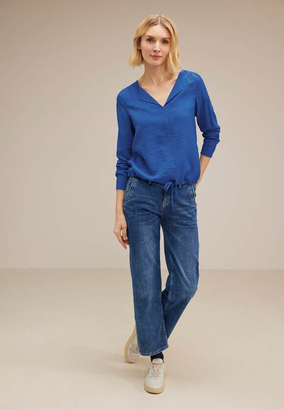 Solid Splitneck Blouse - Gentle Blue