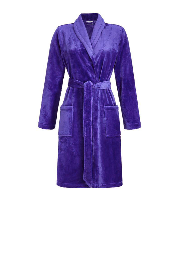 Fleece Coat Dressing Gown - Iris