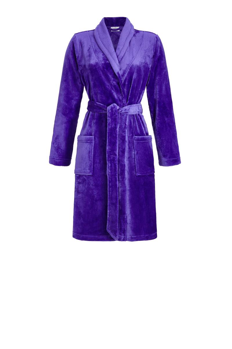 Fleece Coat Dressing Gown - Iris