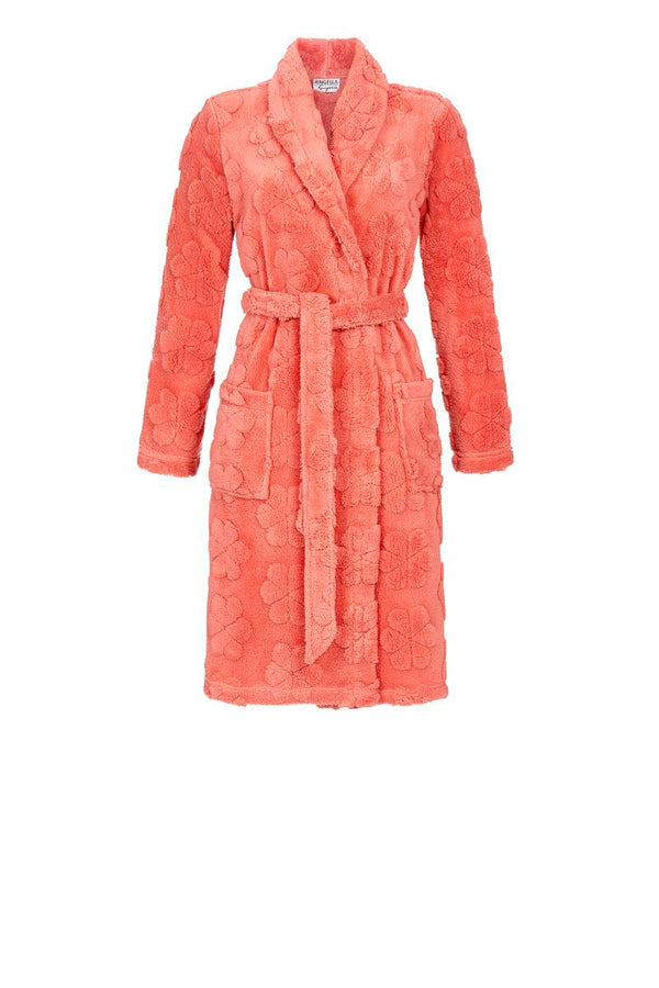 Fleece Dressing Gown - Peach Pearl