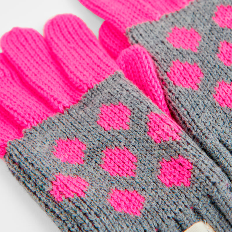 Polka Dot Gloves - Rose