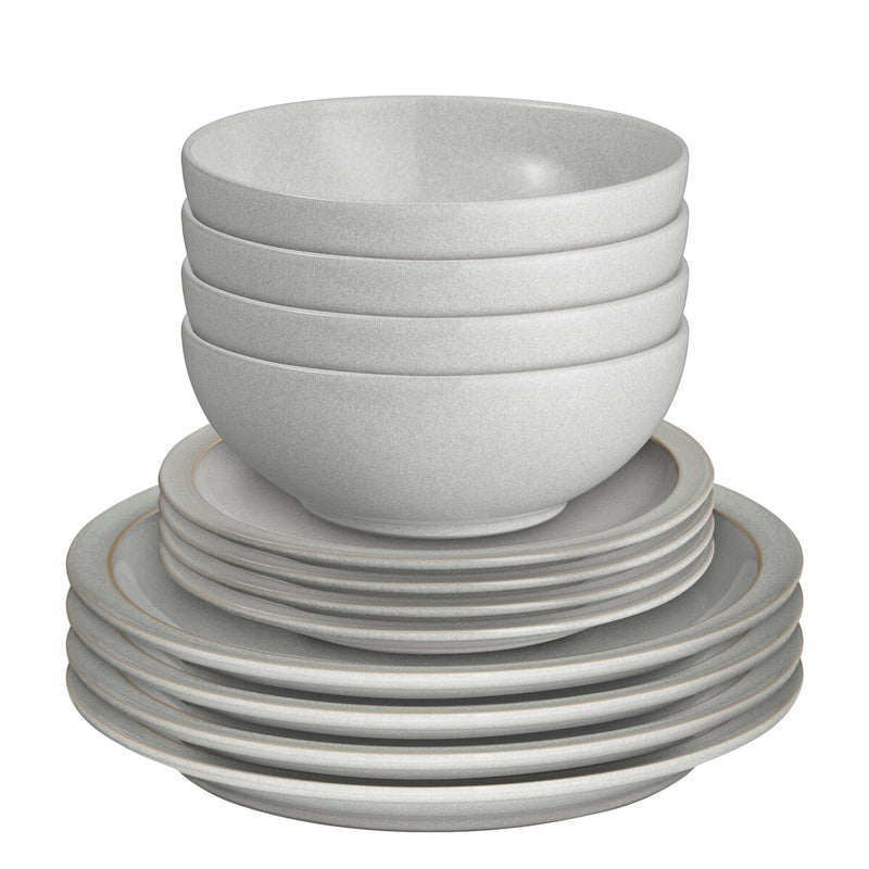 12 Piece Tableware Set - Dove Grey