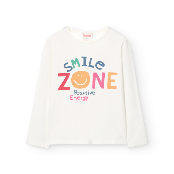 Front Print Long Sleeve T-Shirt - Off White