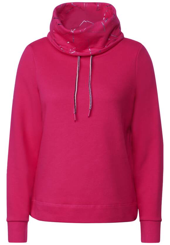 Print Collar Sweatshirt - Cosy Coral