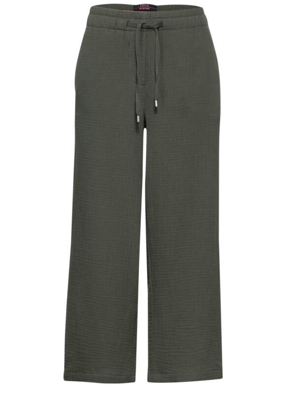 Neele Musselin Crop Trousers - Cool Khaki