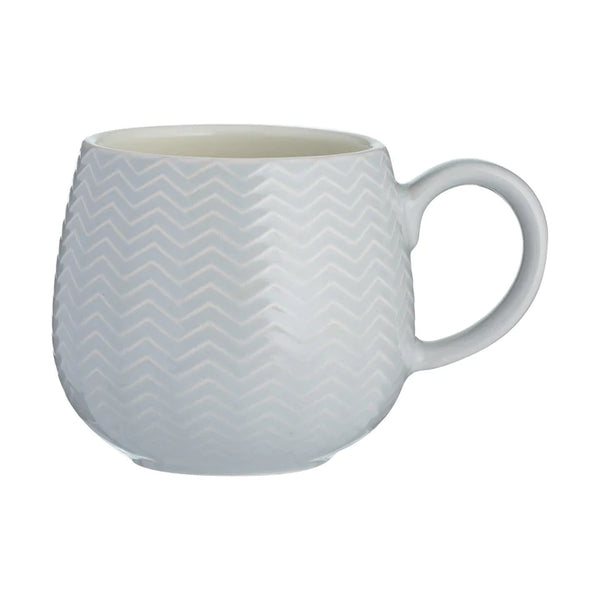 Embossed Chevron Grey Mug 350ml